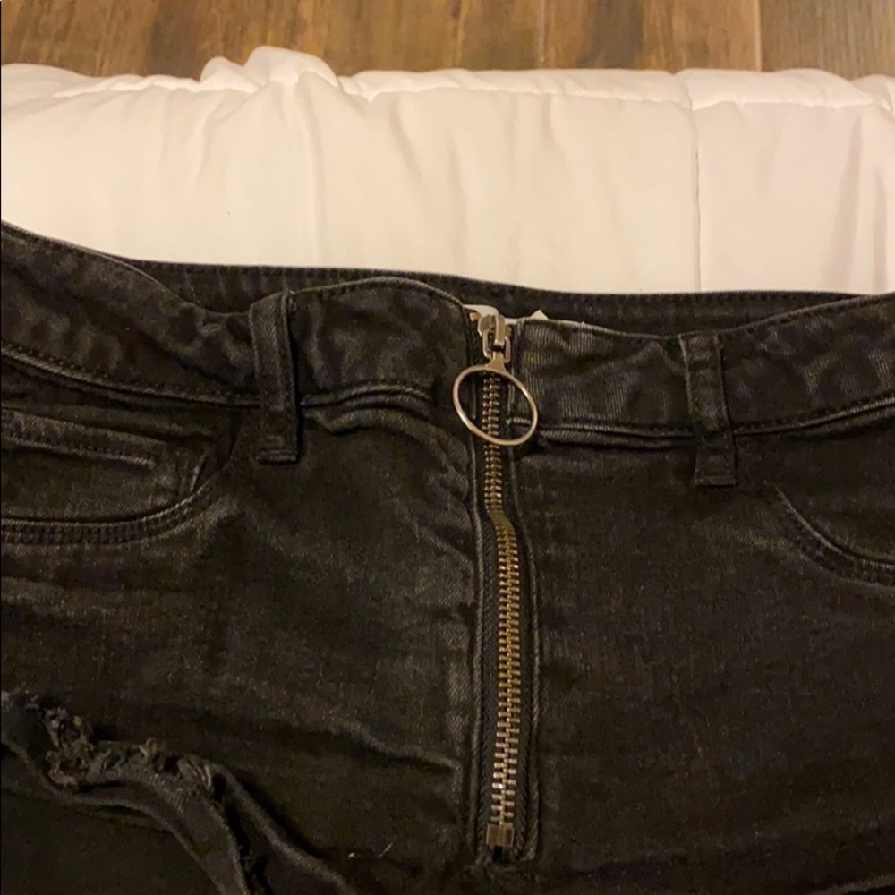 Black jean shorts